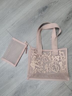 Fenty Beauty Blush Pink Clear Tote with Matching Pouch